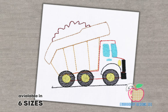 Garbage Truck Sketch: A Playful Embroidery Review