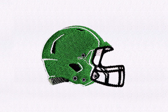 Green Helmet Design: A Festive Sports Embroidery Review