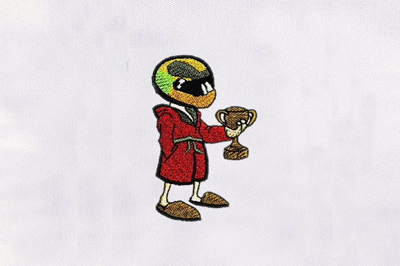 Helmet Guy with Trophy: A Pro Review for Business Merch